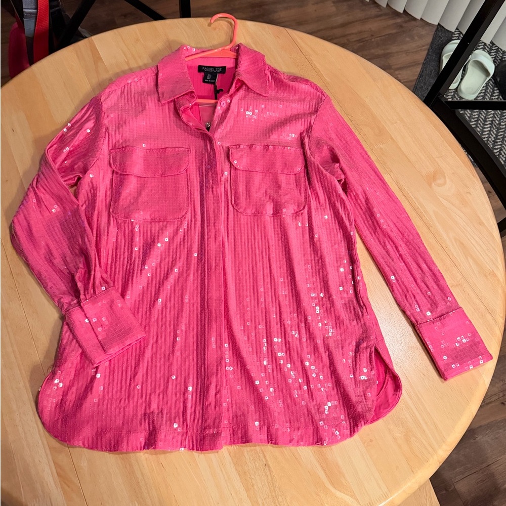 Rachel Zoe Fuchsia Sequin Blouse